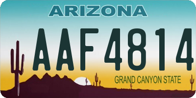 AZ license plate AAF4814