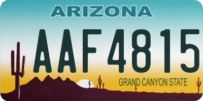 AZ license plate AAF4815