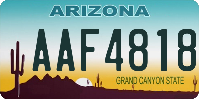 AZ license plate AAF4818