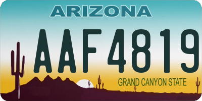 AZ license plate AAF4819