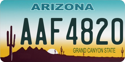 AZ license plate AAF4820