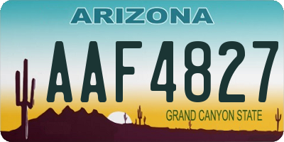 AZ license plate AAF4827