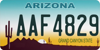 AZ license plate AAF4829