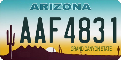 AZ license plate AAF4831