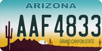 AZ license plate AAF4833