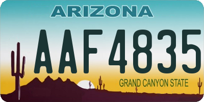 AZ license plate AAF4835