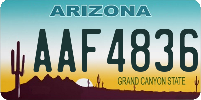 AZ license plate AAF4836