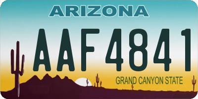 AZ license plate AAF4841
