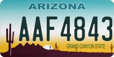 AZ license plate AAF4843