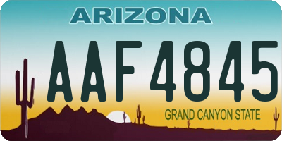 AZ license plate AAF4845
