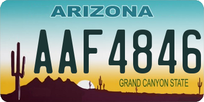 AZ license plate AAF4846