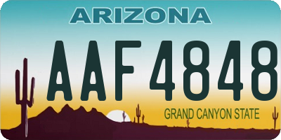 AZ license plate AAF4848