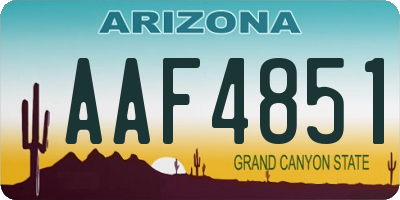 AZ license plate AAF4851