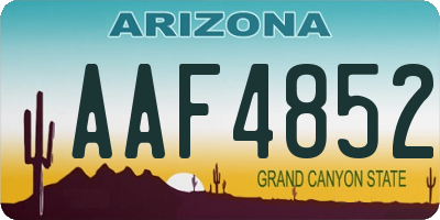 AZ license plate AAF4852