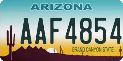 AZ license plate AAF4854