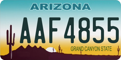 AZ license plate AAF4855