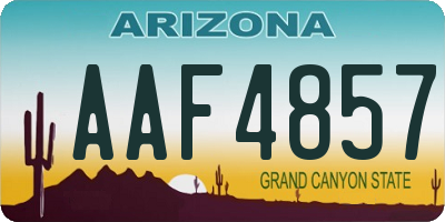 AZ license plate AAF4857