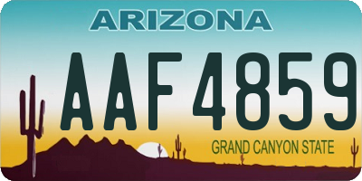 AZ license plate AAF4859