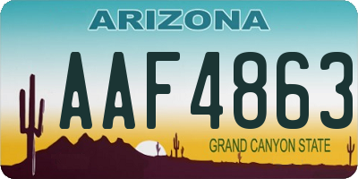 AZ license plate AAF4863