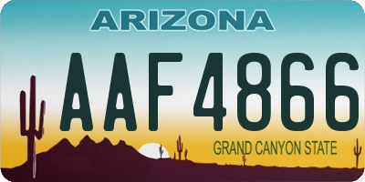 AZ license plate AAF4866