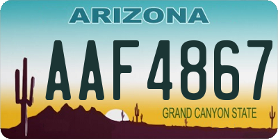 AZ license plate AAF4867