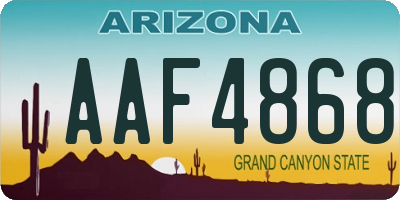 AZ license plate AAF4868
