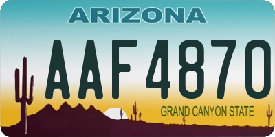 AZ license plate AAF4870