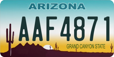 AZ license plate AAF4871