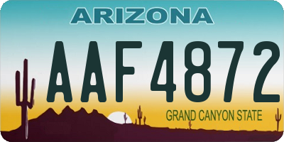 AZ license plate AAF4872