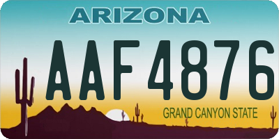 AZ license plate AAF4876