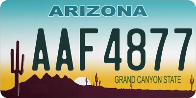 AZ license plate AAF4877