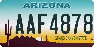 AZ license plate AAF4878