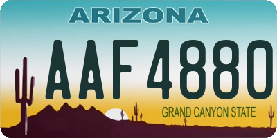 AZ license plate AAF4880