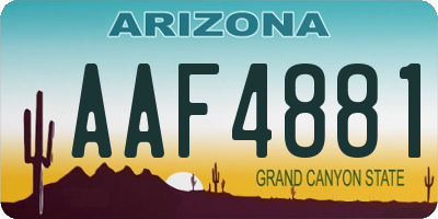 AZ license plate AAF4881