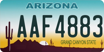 AZ license plate AAF4883