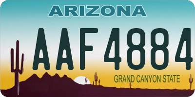 AZ license plate AAF4884