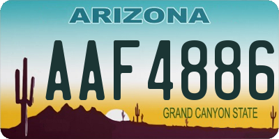 AZ license plate AAF4886