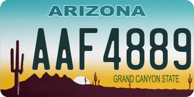 AZ license plate AAF4889