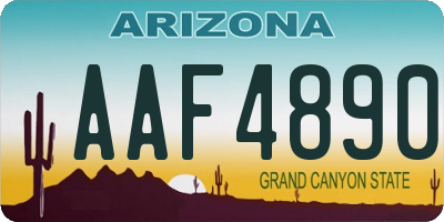 AZ license plate AAF4890
