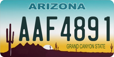 AZ license plate AAF4891