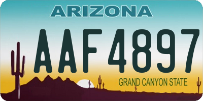 AZ license plate AAF4897
