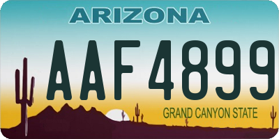 AZ license plate AAF4899