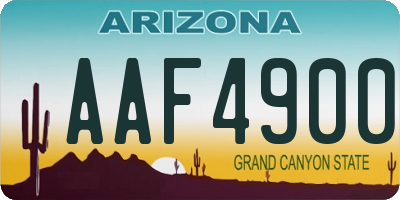 AZ license plate AAF4900