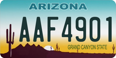 AZ license plate AAF4901