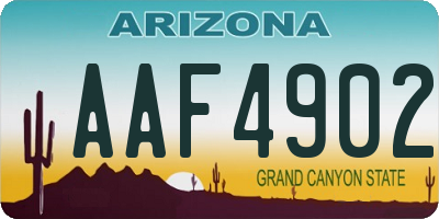 AZ license plate AAF4902