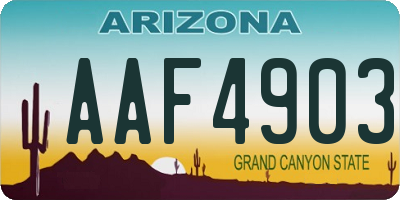 AZ license plate AAF4903