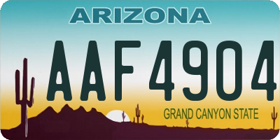 AZ license plate AAF4904