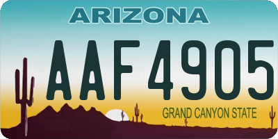 AZ license plate AAF4905