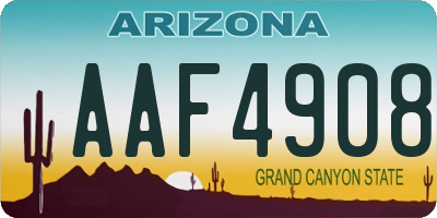 AZ license plate AAF4908