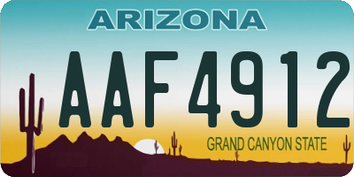 AZ license plate AAF4912